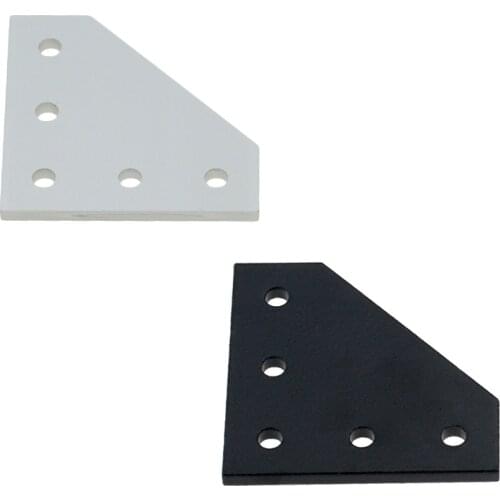 10 pieces of 20x20 with 5 holes L-shaped connection 2020 aluminum profile with black connection piece