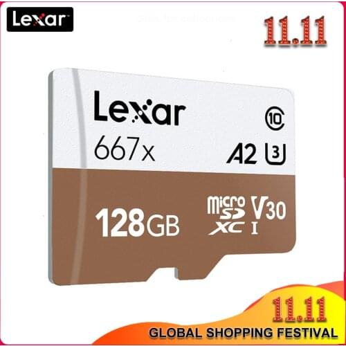 100% Original Lexar 667x Micro SD Card 64GB Class 10 128GB micro SDXC 256GB tf Memory Card UHS-I For 1080p Full-HD 3D 4K Video