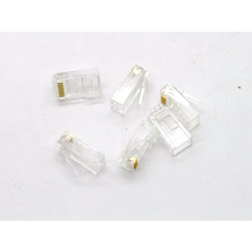 Brand New 100PCS Crystal Head RJ45 CAT5 CAT5E Modular Plug Gold Plated Network Connector