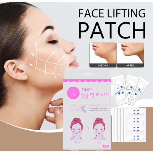 40pcs /Box Invisible Thin Face Stickers Face Facial Line Wrinkle Sagging Skin V-Shape Chin Face Lifting Patch 0.02mm