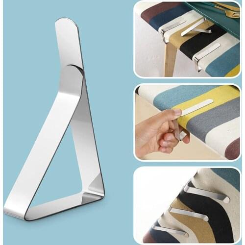 6PCS/SET Clip Tablecloth Stable Stainless Steel Adjustable Table Cover Folder Clip Home Party Wedding Picnic Holder Clamp Tools