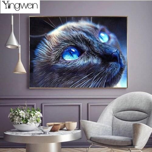 Diamond Painting Cat DIY Cross Stitch Kits Full Diamond Beads Embroidery Mosaic Animal Wall Stickers Art Rhinestones Home Decor