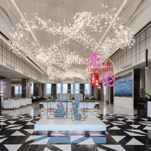 Large-scale engineering chandelier hotel restaurant villa lobby living room new Chinese-style sales department creative art