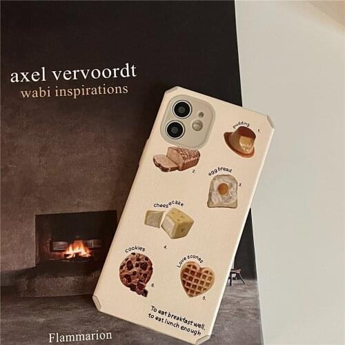 Cute Chocolate Cookies Butter bread Siliocne phone case for apple iphone 12 11 pro max x xr xs 8 7 plus se shockproof shell capa