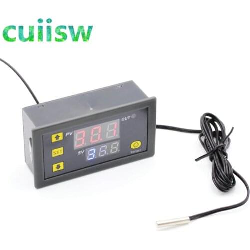 W3230 AC110V-220V DC12V Digital Temperature Controller Red And Blue Display 20A -55-120 Degree Temperature Measurement Data Save