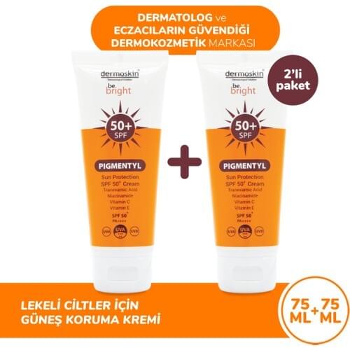 Dermoskin Be Bright Pigmentyl Sunscreen SPF 50 + Cream 75 ml - 2'li