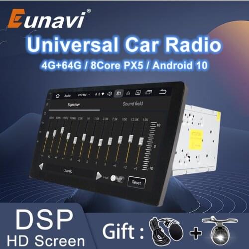 Eunavi 2 din 10.1 inch DSP TDA7851 Universal Android 10 Car Multimedia Radio player 2din GPS touch screen Bluetooth wifi NO DVD