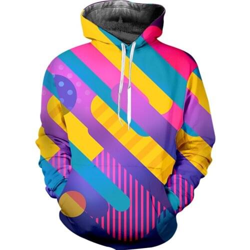 IFPD EU/US Size New Paint Colorful Stripes Hoodies Autumn Men 3D Printing Sweatshirts Personality Streetwear Casual Top Oversize