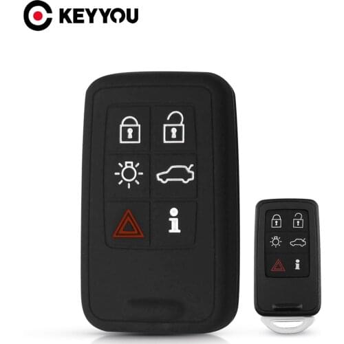KEYYOU 6 Button Silicone Car Key Case For Volvo S60 V60 S70 V70 XC60 XC70 XC60 S60 S60L V40 V60 S80 XC70 Remote Fob Cover