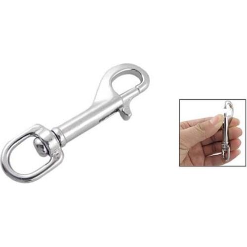 Best Promotion Wholesale Price 2Pcs/lot High Quality Stainless Steel Swivel Eye Rope Cable Hook Spring Bolt Clip Silver Tone