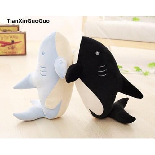 Lovely cartoon shark plush toy very soft doll about 60cm cotton throw pillow birthday gift h1327