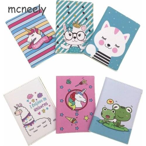 Cute Cats alpacas unicorns&frogs Animals Cartoon Passport Cover Men Women PU Leather Travel Passport Holder Case Card ID Holders