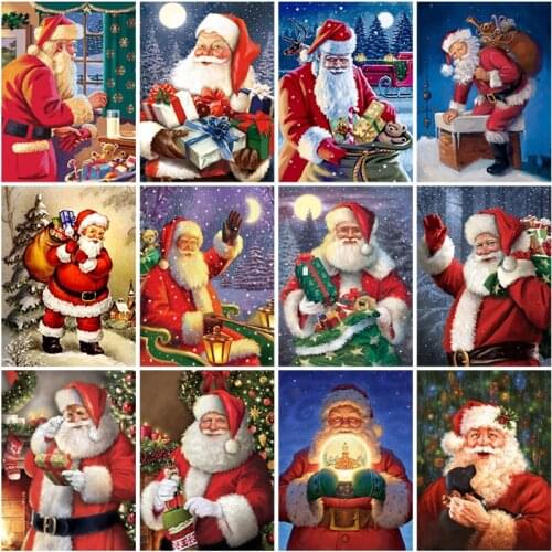 DIY Santa Claus 5D Diamond Painting Full Square Drill Cartoon Diamond Embroiderey Cross Stitch Kit Wall Art Gift Home Decor