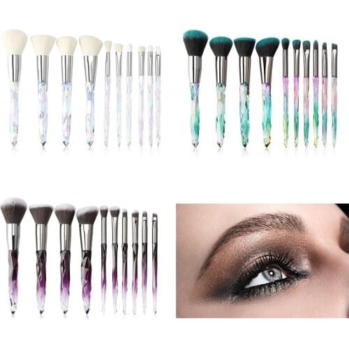 10Pcs Makeup Brushes Set Foundation Brush Eyeshadow Brush Eyebrow Brush Lip Eye Makeup Brushes Set Professional Makeup Tools