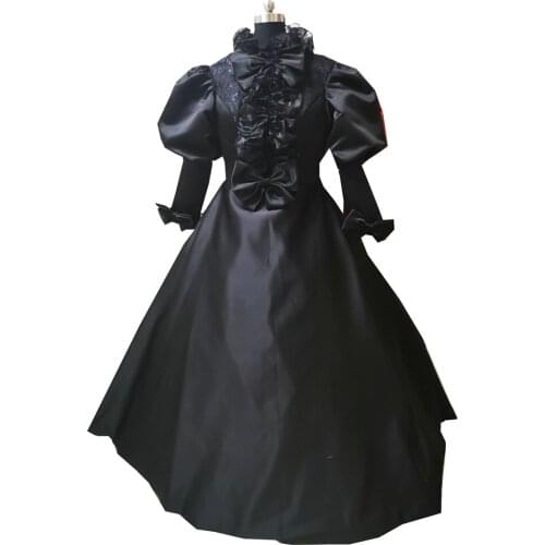 2020 New black Vintage costumes 18th Duchess Retro medieval Renaissance Reenactment Theatre Civil war Victorian dress D-393