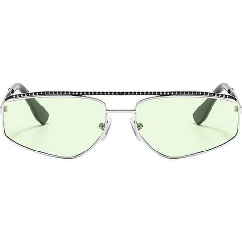 New Luxury Brand Design Fashion punkSunglasses Women Vintage Diamond Gradient Metal Frame Sun Glasses For Female UV400 NX