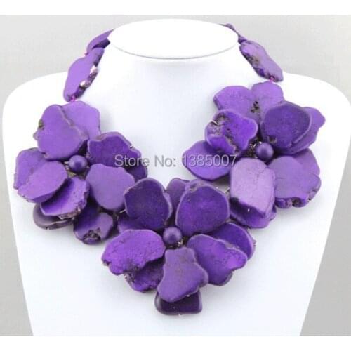 New Style Fashion Purple Flower beautiful Necklace Party Necklace Bridesmaid Necklace beautiful Beads Necklace