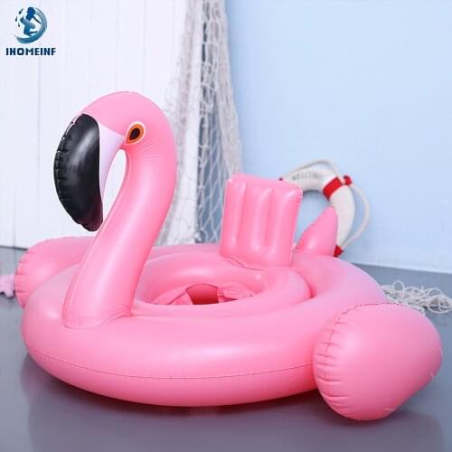 1-5 Years Child Swan Buoy/Pink Flamingo Float Baby Inflatable Swimming Ring With Seats Pool Floats Kids Swim Circle Dropshipping