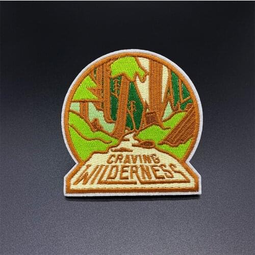 Big tree patch cartoon forest wilderness Iron On Patch embroidery diy spot Applique Fabric for Jacket Badge Clothes Stickers