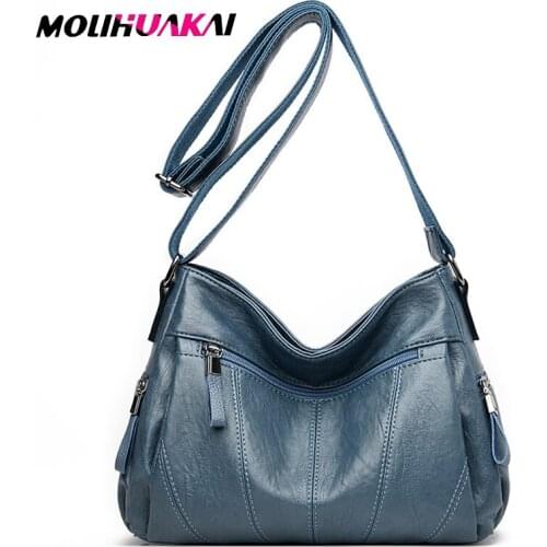 Leather Luxury Handbags Ladies Bags Designer Famous Brand Shoulder Bags Large-Capacity Handbags Solid Color Casual Diagonal Bag