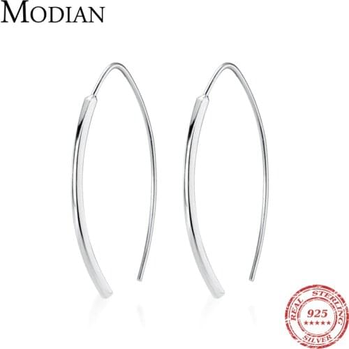 Modian Hot Sale Genuine 925 Sterling Silver Minimalism Geometric Design Dangle Earring for Women Luxury Silver Drop Jewelry