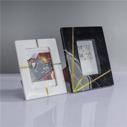 Modern simple black and white marble photo frame hotel living room study bedroom ornaments