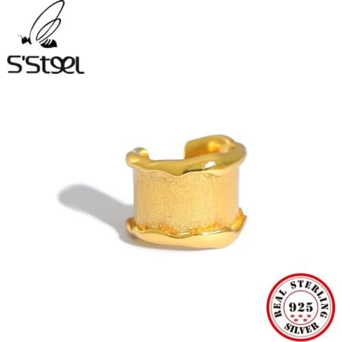 SSTEEL Irregular Clip Earring 925 Sterling Silver Earrings For Women Minimalist Korean Gold Earings Pendientes Fine Jewellery