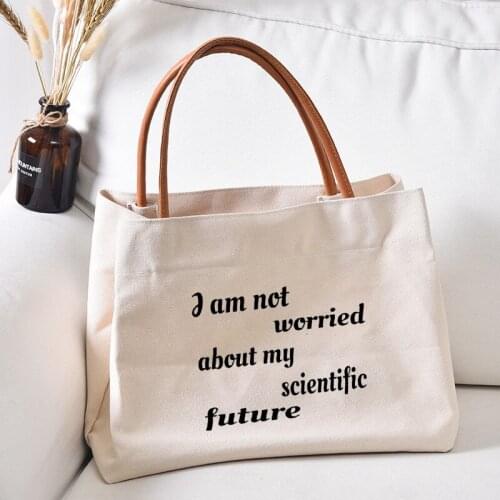 Student School Book Bag Women Lady Personalized Canvas Tote Bag Handbag Work Bag Shopping Bag Beach Bag Dropshipping
