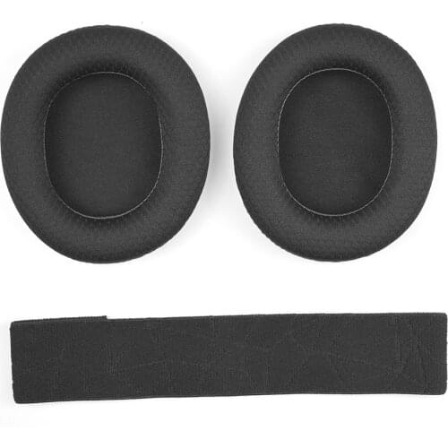 Black fabric ear pads cushion Headband for SteelSeries Arctis 3 Headphone