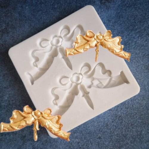 Cake Border Bows Silicone Mold 3D Flower Relief Fondant Cake Decorating Tools DIY Baking Candy Chocolate Gumpaste Mould A1534