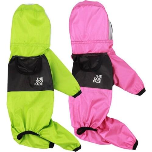Waterproof Dog Jumpsuit for Small Medium Dogs Face Fashion Dog Raincoat with Hat Windproof Dog Jacket Pets Costumes