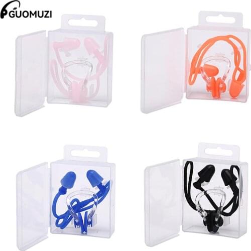 Waterproof Soft Swimming Earplugs Nose Clip Case Protective Prevent Water Protection Ear Plug Soft Silicone Swim Dive Supplies