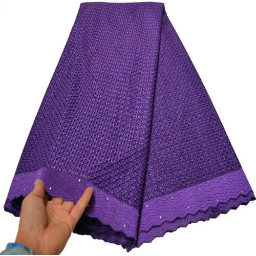 High quality African 100% Cotton Lace Fabric Latest Swiss Voile Lace In Switzerland With Stones For Wedding Dress CLP-611