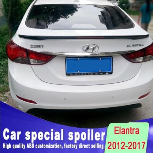 High Quality ABS Material for HYUNDAI ELANTRA 2012 2013 2014 2015 2016 2017 spoiler Car Rear Wing read stop brake lamp LED light
