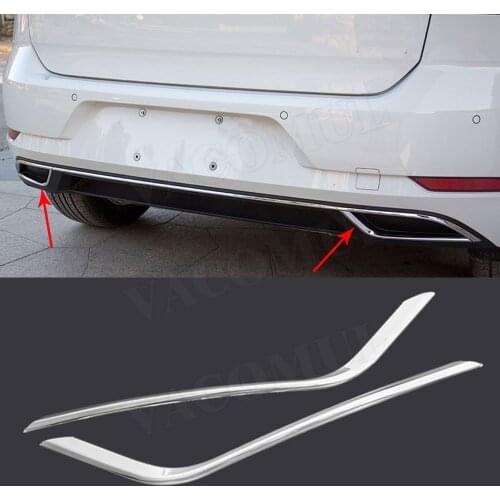 Rear exhaust Bright Strip Cover Trim Sticker Air outlet Exterior Decoration Modification For VW Golf 7 7.5 MK7 MK7.5 2017-2019