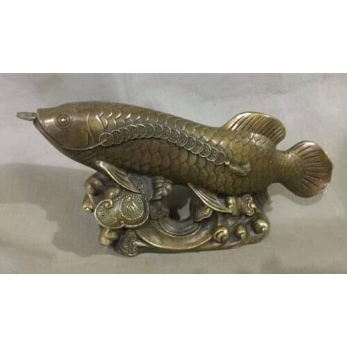 Ymy home decor Fish sculpture Metal Copper statue