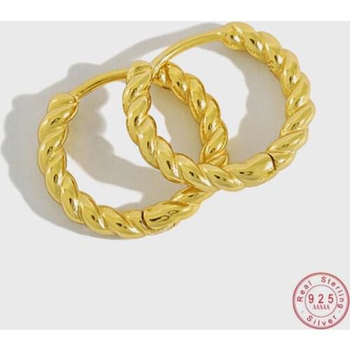 925 Sterling Silver Korean Version Simple Twisted Stud Earrings Women Fashion Temperament Wedding Party Jewelry Friendship Gift