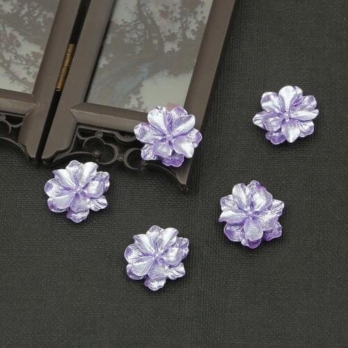 1pc 25mm Imitation Pearl Purple Flower Petals Resin Flatback Beads for DIY Jewelry Making Necklace Earring Garment Accessories