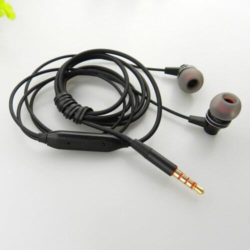 10PCS Mobile phone line control universal 3.5MM earphones Metal belt wheat K song game earplugs