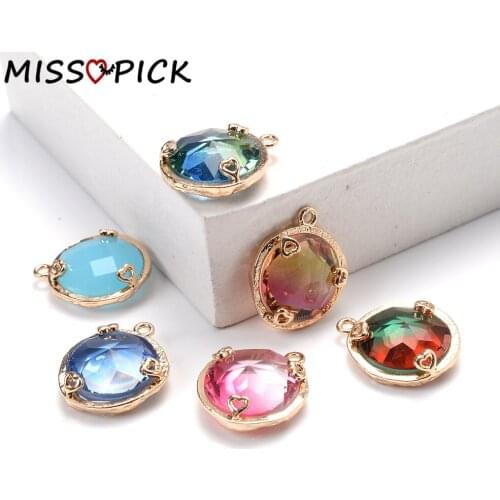 14*12mm 5pcs Gold Claws Multicolor Round Crystal Charms Beads for Needlework Jewelry Making DIY Bracelet Necklace Accessories