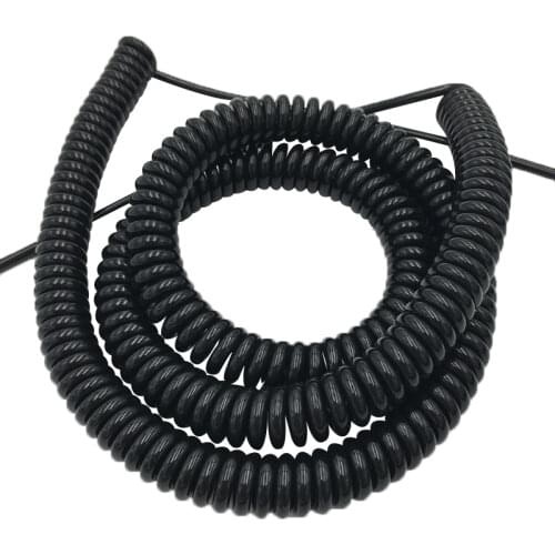 2 core PU sheath Control line Wire 0.75mm spring spiral cable 3/4core 1.5mm0.3mm2.5mm power cord can extend the tensile wire