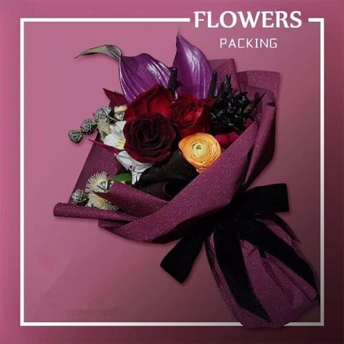 20pcs Bouquet Flowers Wraping Paper Frosted Matte Shining Stars Starry Sky Flowers Gift Wrapping Paper