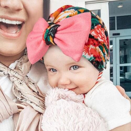 2021 Baby Cap Newborn Warm Skin-friendly Turban Bowknot Hat Shirring Comfortable Cute Soft Tasteless