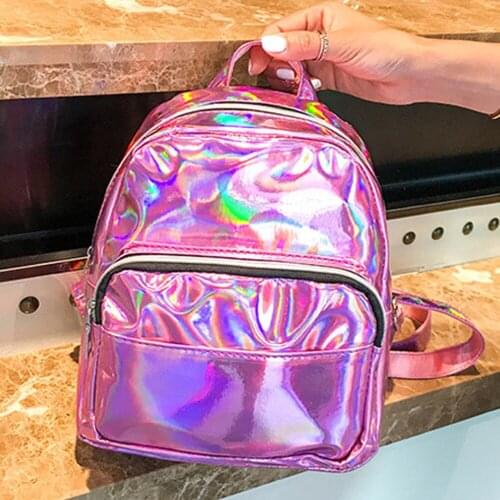 2019 Mini Bags For Women Silver Pink Fashion Laser Backpack Youth Bag Teenage Girls Female Korean Trend Personality School Bag
