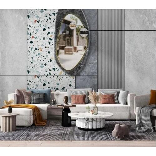 Papel de parede 3D geometric light luxury grille bedroom 3d wallpaper mural,living room tv wall bedroom wall papers home decor