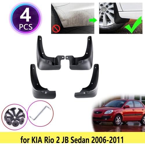 4PCS for KIA Rio 2 JB Sedan 2006 2007 2008 2009 2010 2011 Mudguards Mudflaps Fender Mud Flap Splash Guards Car Wheel Accessories