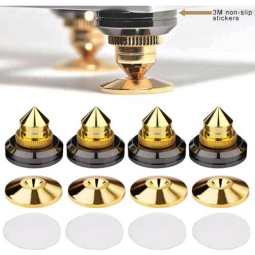 4pcs loudspeakers Spikes Stand Speakers Stand Feet Foot Pad Spikes Pure Copper Gold Loudspeaker Box Spikes Cone Floor Foot Nail