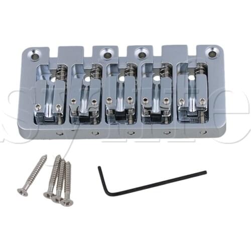 Silver Zinc Alloy 5 string Bass Guitar Bridge for Electric Bass