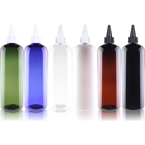 500ML X 20 Round Shoulder Empty Cosmetics Container With Pointed Mouth Top Cap DIY E Liquid Large Capacity Lotion Plastic Bottle
