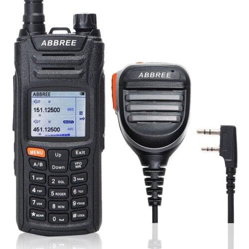 ABBREE AR-F6 Walkie Talkie 6 Bands Dual Display Dual Standby 999CH Multi-functional VOX SOS LCD Color Display Radio+speaker Mic